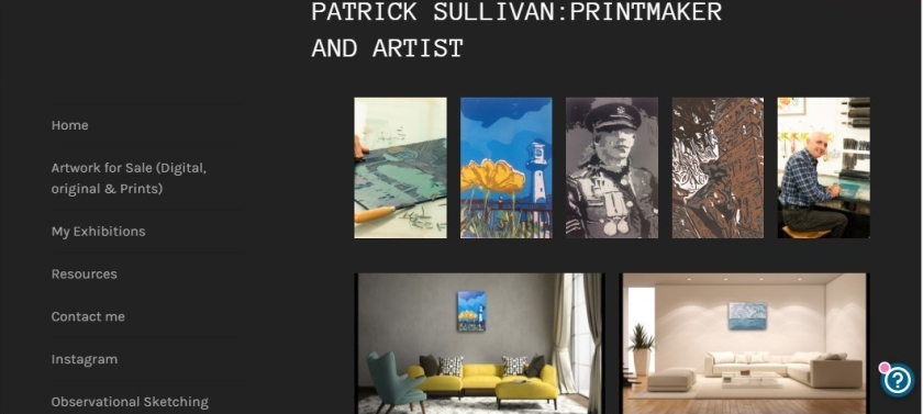 web page with pics in a room